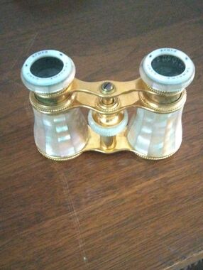 Lemaire Gold and White Mother-of-Pearl Theater Binoculars
